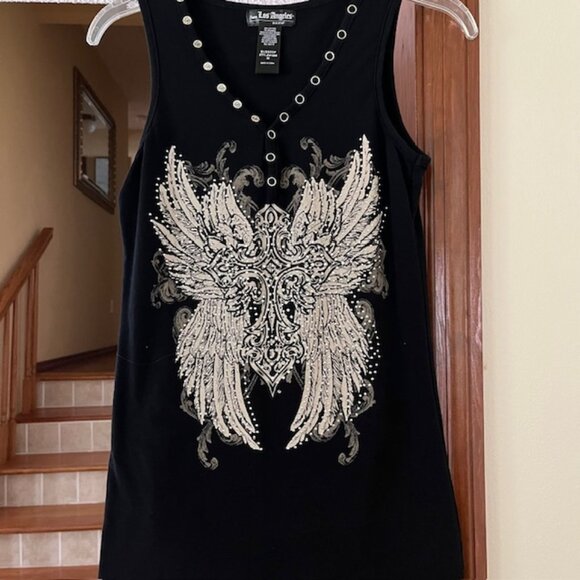Los Angeles Bus Stop Black Sleeveless Size M - Picture 1 of 5